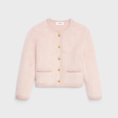  CELINE賽琳思琳 22年秋冬 女士 針織衫 拉絨馬海毛獵裝夾克 2A43Y270R.25PQ