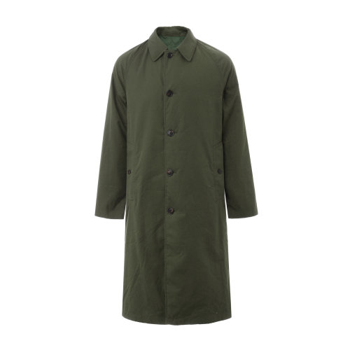 綠色翻領長款雙面男士棉服 BURBERRY/博柏利  巴寶莉 男裝 男士外套 男士大衣瑕疵特賣（陳列痕跡，不影響使用）
