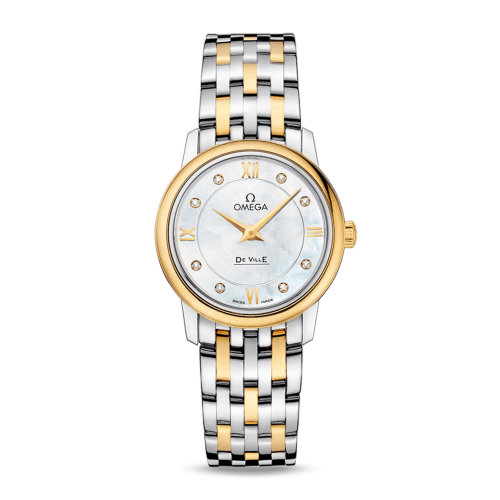 OMEGA/歐米茄 碟飛系列 典雅 精鋼 18K金 鉆石刻度 石英機(jī)芯 女士腕表 424.20.27.60.55.001