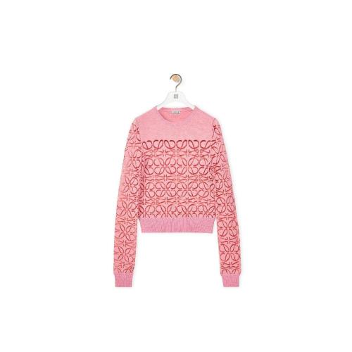  LOEWE羅意威 22年秋冬 女士 針織衫 Anagram devore sweater in wool S540Y14KA4-7140
