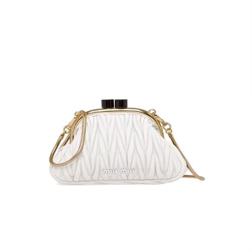  Miu Miu/繆繆 女士白色時尚休閑手拿包 5BP016 N88 F0009 PLSX