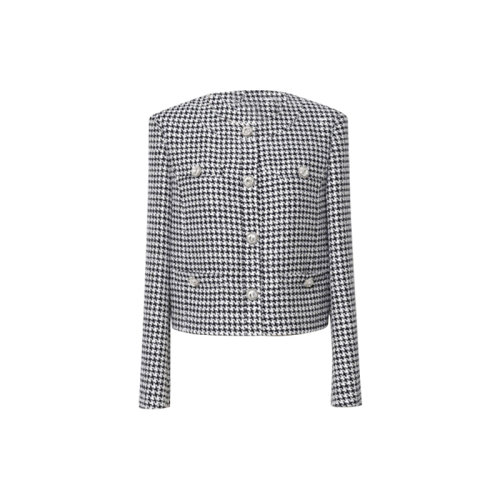 GeleiStory/GeleiStory  秋冬新款小香風(fēng)外套百搭千鳥(niǎo)格名媛小香短款外套法式小個(gè)子西裝氣質(zhì)上衣  女裝＞女士外套＞女士夾克