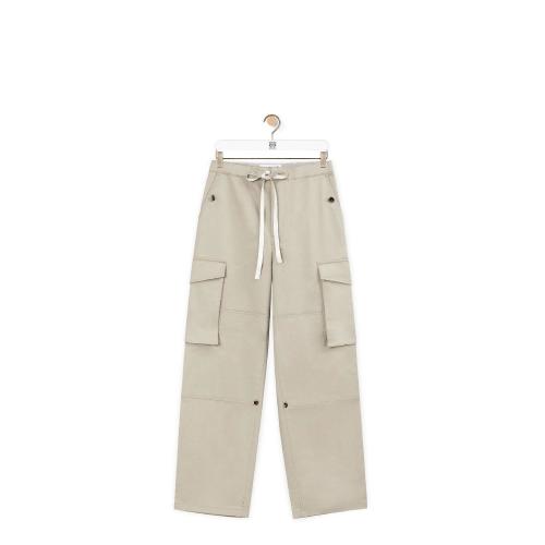  LOEWE羅意威 22年秋冬 男士 休閑褲 Multi pocket drawstring trousers in cotton H526Y04WAS-