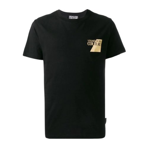  VERSACE JEANS COUTURE 男士黑色棉質(zhì)短袖T恤 B3GVB7TS 30319 899 PLFSX