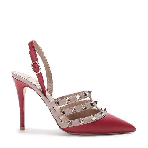 Valentino/華倫天奴女士皮革鉚釘裝飾高跟鞋 RW2S0K18 VOD