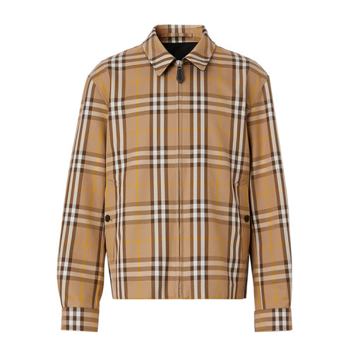 BURBERRY/博柏利 雙面兩穿格紋棉質(zhì)哈林頓外套 80544821