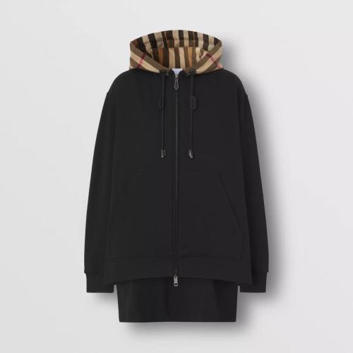  BURBERRY 22年秋冬 女士 棉質(zhì)寬松格紋連帽上衣 80410711 預(yù)定商品1-3周發(fā)貨