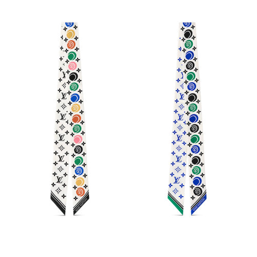 Louis Vuitton/路易威登 22年秋冬新款 LV MATCH BB系列 女士多色桑蠶絲老花圖案束發(fā)帶兩件套裝M77751