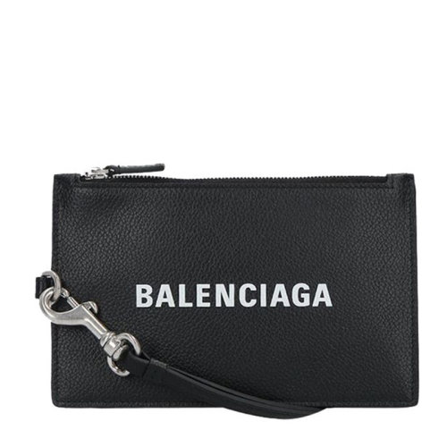 Balenciaga/巴黎世家 男士黑色粒面牛皮經(jīng)典字母徽標印花拉鏈開合錢夾錢包卡包手拿包男包 616015-1IZI3-1090
