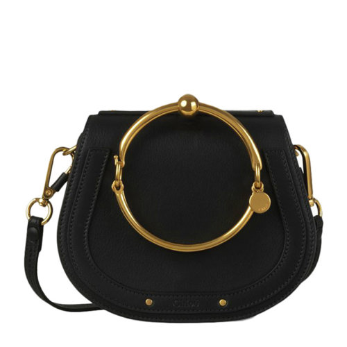 CHLOE/克洛伊 Nile系列 女士黑色小牛皮單肩手提斜挎包