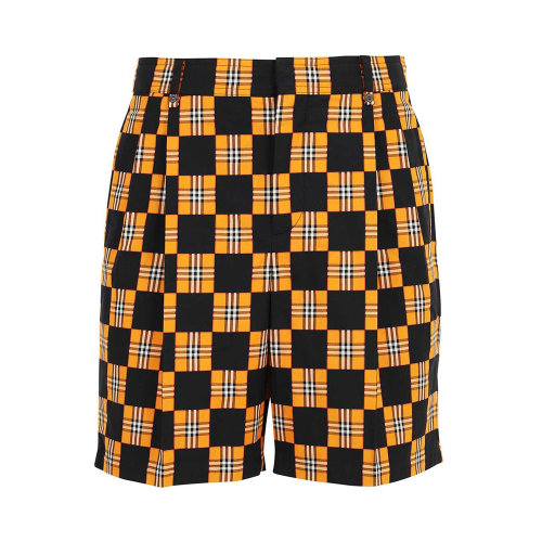 BURBERRY/博柏利 男士拼色棉質(zhì)經(jīng)典格紋印花短褲 8042589