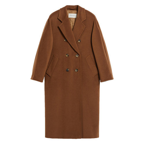 MaxMara/麥絲瑪拉 22年秋冬新款 3MADAME系列 女士棕色高級定制明線飾面初剪羊毛大衣1018012306010