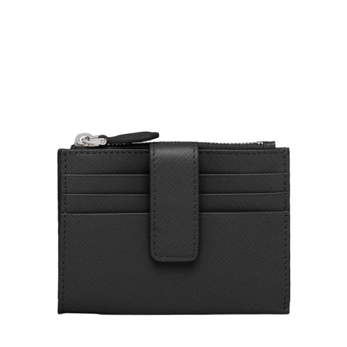 PRADA/普拉達 22年新款 女士黑色皮革三角銀標拉鏈零錢卡包1MC026_QHH_F0632