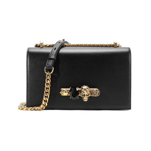 Alexander McQueen/亞歷山大麥昆  女士Jewelled Satchel系列牛皮單肩斜挎包 554128 CMO0T