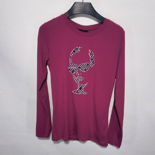 Emporio Armani/安普里奧阿瑪尼 紫紅色女士短袖T恤