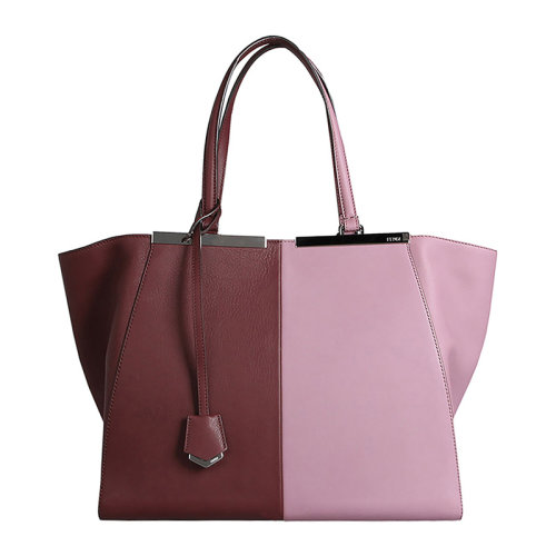 Fendi/芬迪 女士牛皮拼接時尚手提包單肩包