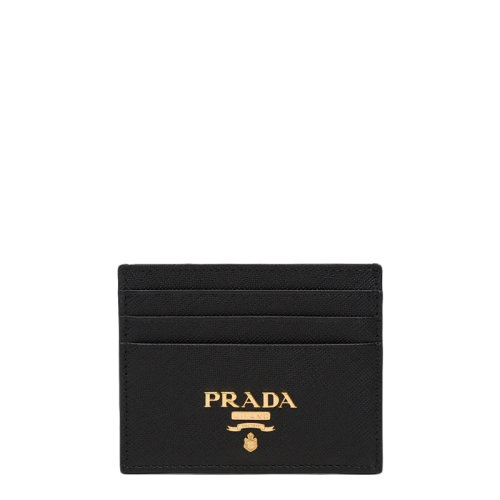 PRADA/普拉達 22年新款 女士黑色皮革金標片式卡夾1MC025_QWA_F0002