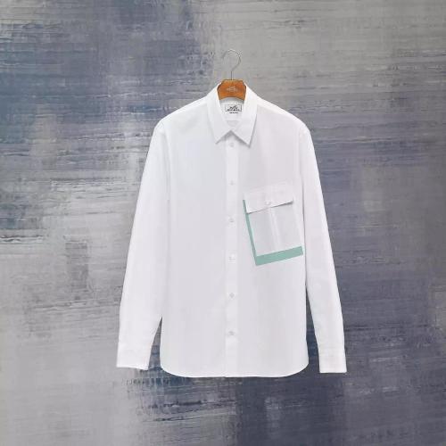  HERMES愛馬仕 22年秋冬 男士 長(zhǎng)袖襯衫 Chemise corps sportif poche ombree H266700H29040