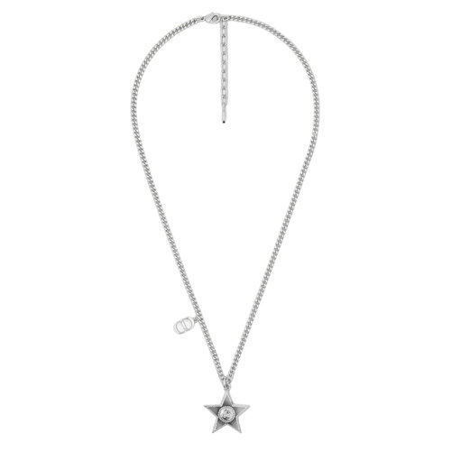 DIOR/迪奧 22新款 男士銀色鍍銀黃銅星星形狀吊飾項(xiàng)鏈N1910HOMGM_D005