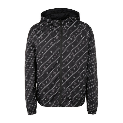 FENDI/芬迪男裝男士外套男士夾克雙面穿花體F logo 印花連帽夾克FAA615AAA7