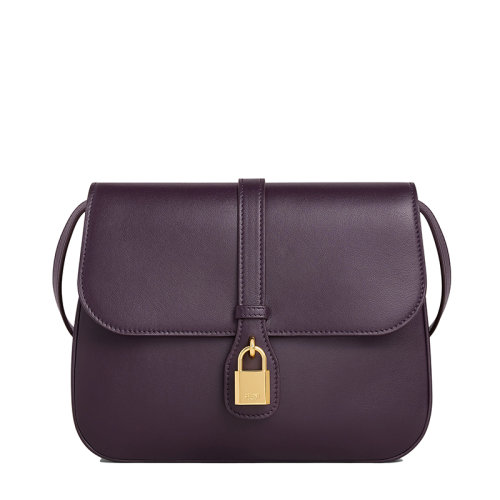 CELINE/賽琳 TABOU系列 女士中號茄子色光滑小牛皮掛鎖裝飾翻蓋斜挎單肩包196583DK1.28AU