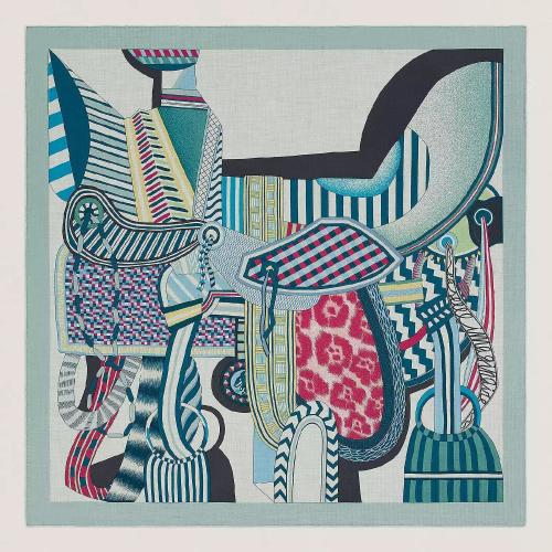  HERMES愛(ài)馬仕 22年秋冬 女士 披肩 Chale 140 La Selle Imaginaire H243846S 07