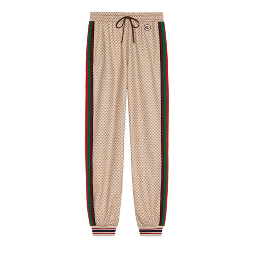 預(yù)訂款1-2個(gè)月 GUCCI/古馳  女士米色GG印花平紋針織褲655198XJDFP9115