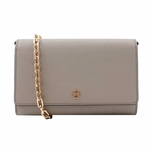 Tory Burch/湯麗柏琦 女士單肩斜挎包袋牛皮革 灰色52899036