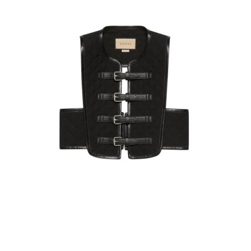  GUCCI古馳 22年秋冬 男士 絎縫羊毛馬甲 672228 Z8AR8 1000