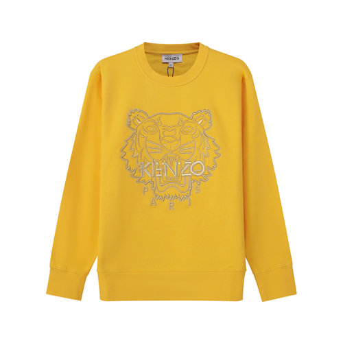 KENZO/高田賢三 女士棉質(zhì)圓領(lǐng)長袖衛(wèi)衣運(yùn)動衫虎頭刺繡 FC5 2SW824 CMD