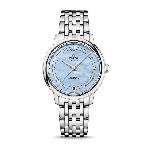 OMEGA/歐米茄 碟飛系列 典雅 同軸腕表 精鋼 鉆石刻度 自動(dòng)機(jī)械 女士腕表 424.10.33.20.57.001