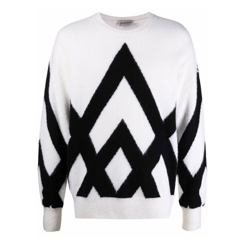  Moncler/蒙克萊 男士米白色羊毛針織衫/毛衣 9C00032-M1299-035 PLFSX