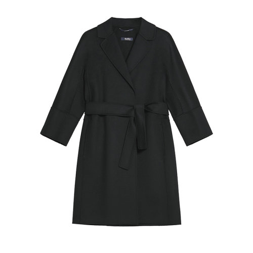 MaxMara/麥絲瑪拉 經(jīng)典款 ARONA系列 女士黑色羊毛大衣9016101906013