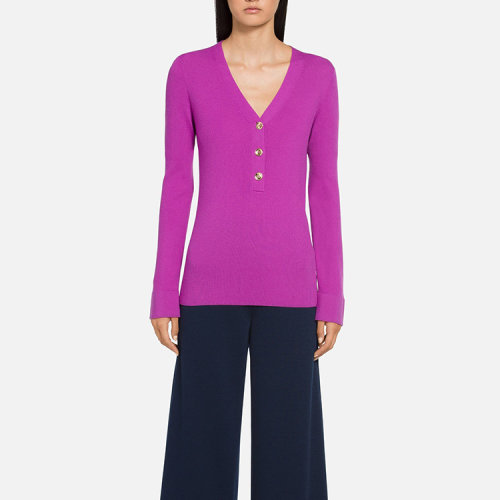 St.John/盛薔超細(xì)美麗諾羅紋羊毛女士針織衫/毛衣K50Y0B1