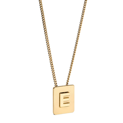 CELINE/賽琳 經(jīng)典ALPHABET系列 金色飾面黃銅字母E墜飾項(xiàng)鏈46N0E6BRA.35OR