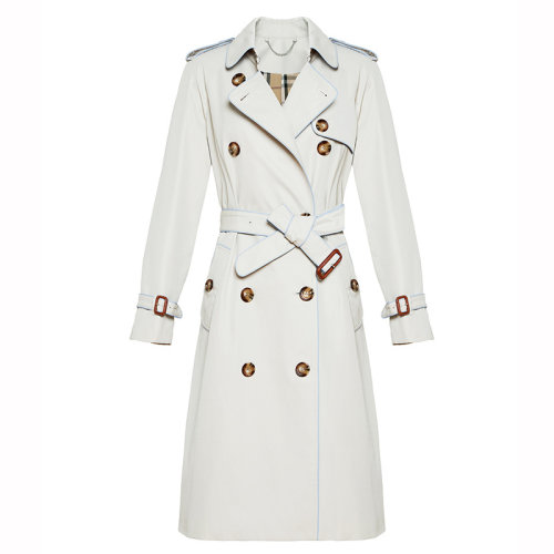 GeleiStory/GeleiStory  2021春秋新款重工包邊金屬變色龍英倫風(fēng)長款女士風(fēng)衣