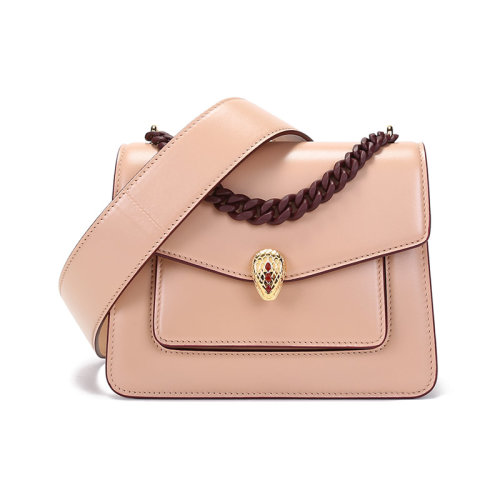 BVLGARI/寶格麗 女士SERPENTI FOREVER系列皮革小號蛇頭扣手提單肩斜挎包 290982