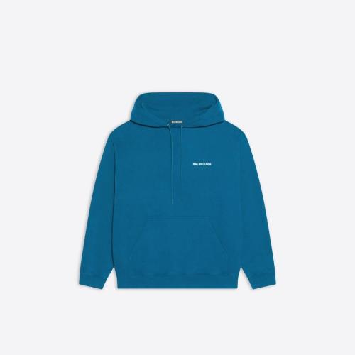  BALENCIAGA巴黎世家 22年春夏 男士 衛(wèi)衣 Men's Logo Hoodie Medium Fit in Indigo 600583TLVB