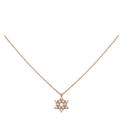 CARTIER/卡地亞 經(jīng)典SYMBOLES系列 18K金玫瑰金鑲嵌鉆石星形吊墜B3153116