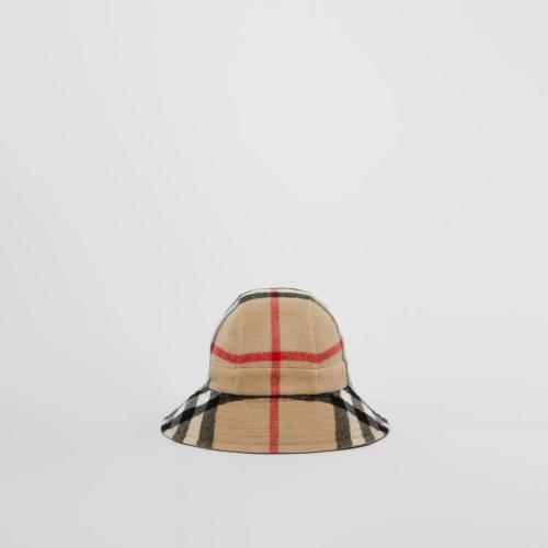  BURBERRY 22年秋冬 男士 大號格紋羊毛漁夫帽 80591231
