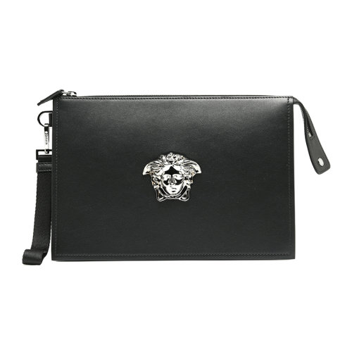 VERSACE/范思哲 美杜莎徽標(biāo)牛皮革男士手挽手拿包DP87631DVT8ME