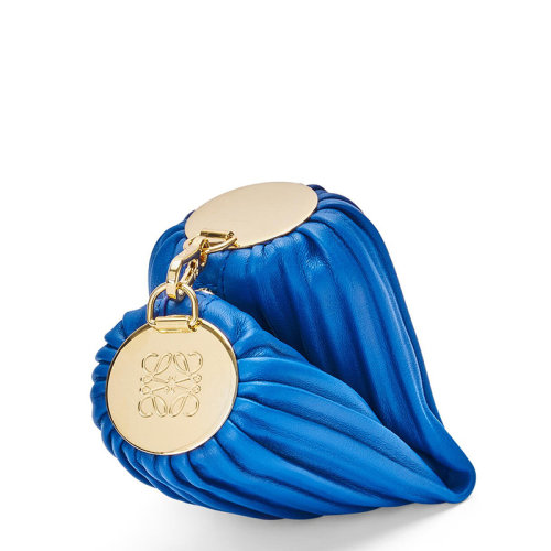 LOEWE/羅意威 20  女士小號皇家藍褶皺納帕小羊皮拉鏈開合多功能單肩手拿手鏈包0010623528