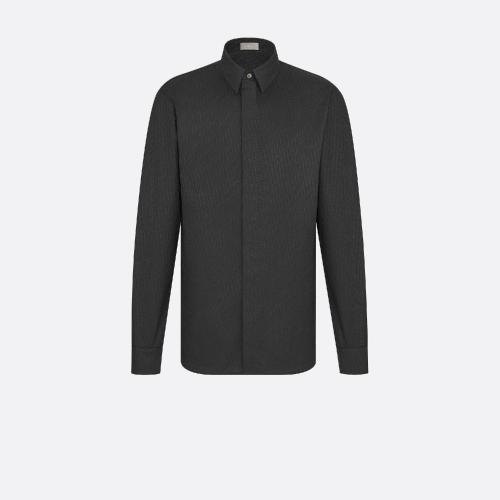  DIOR迪奧 22年秋冬 男士 長袖襯衫 襯衫-黑色棉質(zhì)-oblique-印花 013C501A4743_C989 預定商品1-3周發(fā)貨