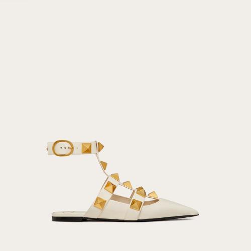  VALENTINO華倫天奴 22年秋冬 女士 平底涼鞋 BALLERINES ROMAN STUD EN CUIR DE VEAU XW2S0BY5