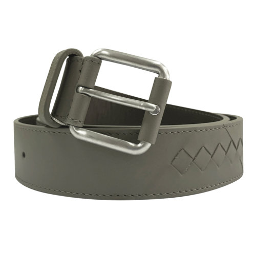 Bottega Veneta/葆蝶家  男士灰綠色皮革時(shí)尚經(jīng)典針扣式皮帶腰帶   298296V46461519  GMH0012BC