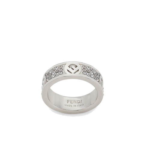 FENDI/芬迪  F FENDI系列 女士銀色金屬Fendi徽標戒指 8AG9296DMF0GGH