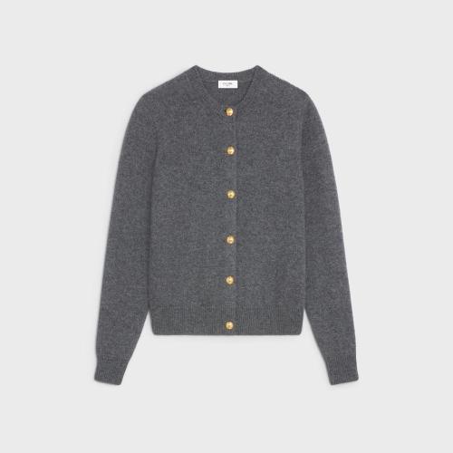  CELINE賽琳思琳 22年秋冬 女士 針織衫 HERITAGE山羊絨開(kāi)衫 2AE35207O.10AN