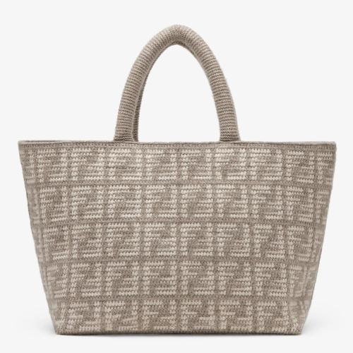  FENDI芬迪 22年秋冬 女士 手提包 鴿子灰色羊絨手袋 8BH401AL9OF0QD3