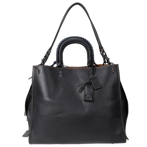 COACH/蔻馳  MARKET系列 女士黑色皮質(zhì)單肩手提包 58839_BPBLK