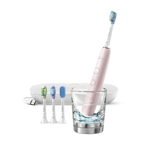 Philips/飛利浦 電動牙刷 藍牙版 成人聲波震動鉆石系列(自帶刷頭*4+充電旅行盒+充電玻璃杯) HX9924/22【明星同款】